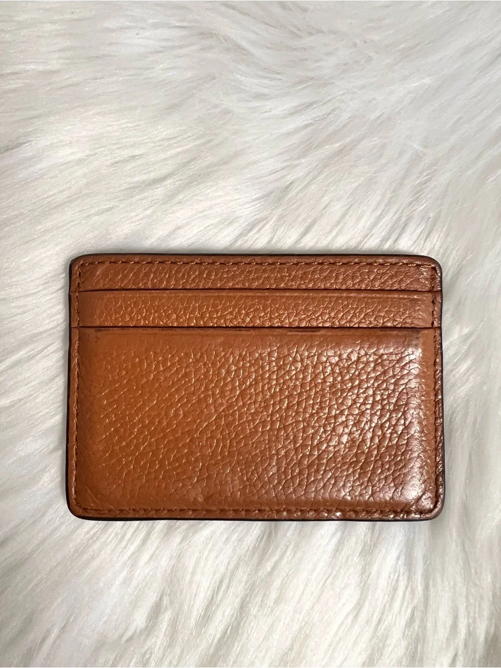 Michael Kors Brown Pebbled Leather Card & Key Holder